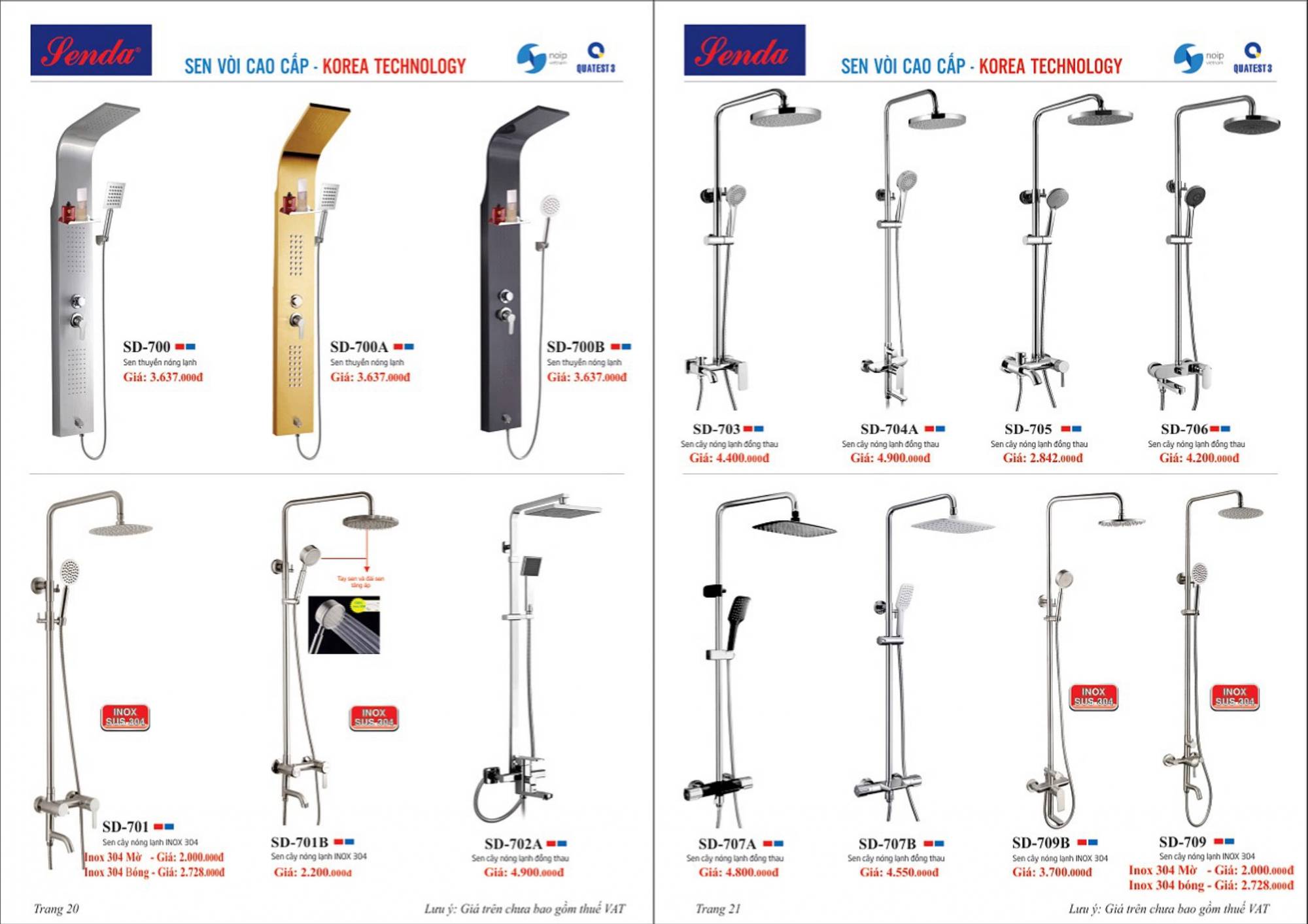 Thiết bị vệ sinh SENDA Catalogue và Bảng giá mới nhất 2024 /Page 11